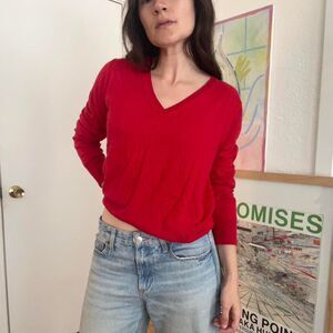 Uniqlo Cotton-Cashmere V-Neck Sweater